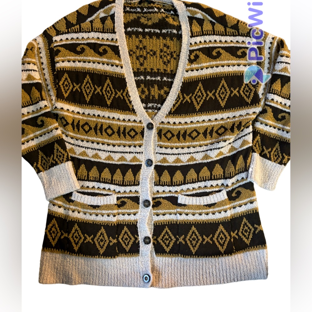 Frye 5 button teddy cardigan Women's Size XL brown